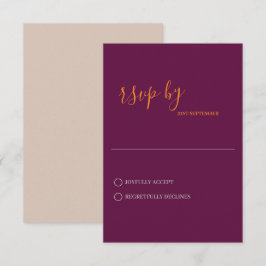 Cartão de RSVP de Casamento Minimalista Moderno