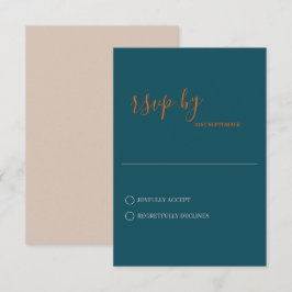 Cartão de RSVP de Casamento Minimalista Moderno