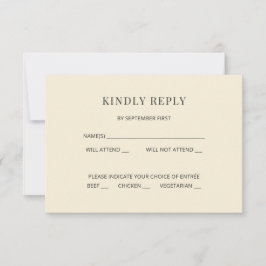 Cartão de RSVP de Casamento Minimalista Moderno co