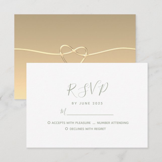Cartão de RSVP de Casamento Minimalista Simples (Frente/Verso)