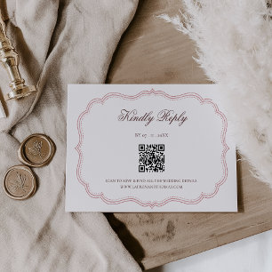 Cartão de RSVP de Casamento Moderno Vitoriano