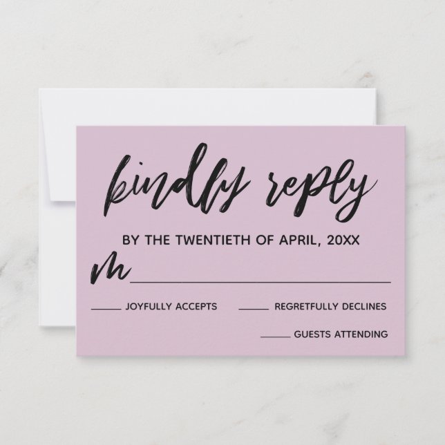 Cartão de RSVP de Casamento Mútuo de Escrita Manua (Frente)