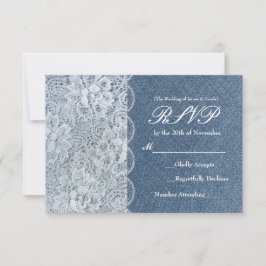 Cartão de RSVP de Casamento Rústico Romântico Deni