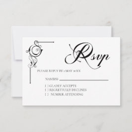 Cartão de RSVP de casamento simples