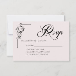 Cartão de RSVP de casamento simples