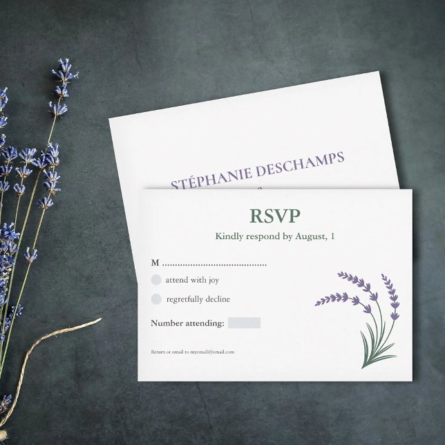 Cartão de RSVP de Casamento Simples Lavanda (Simple Lavender Wedding RSVP Card)