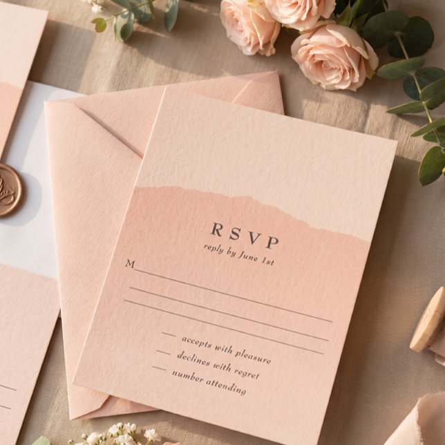 Cartão de RSVP de casamento Simples Tendência Blus (Criador carregado)