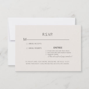 Cartão de RSVP de Casamento Simplicidade Bege