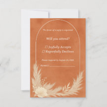 Cartão de RSVP de Casamento Terracota
