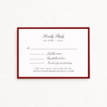 Cartão de RSVP de casamento Vermelho Intenso