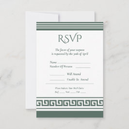Cartão de RSVP de Chave Grega