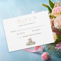 Cartão de RSVP de Chuvada de Bebê da Raposa da Flo