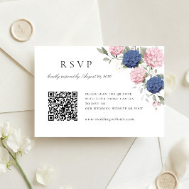 Cartão de RSVP de Código QR de Casamento com Hortê
