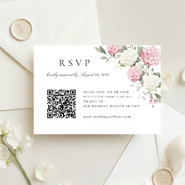 Cartão de RSVP de Código QR de Casamento com Hortê