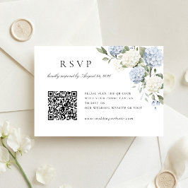 Cartão de RSVP de Código QR de Casamento de Hortên