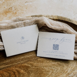 Cartão de RSVP de Código QR de Casamento Minimalis