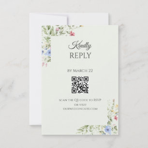 Cartão de RSVP de Código QR de Jardim Inglês Suave