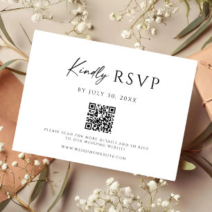 Cartão de RSVP de Código QR de Site Moderno