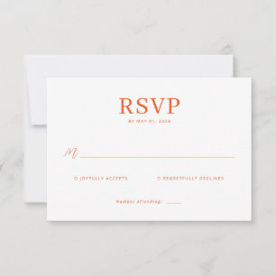 Cartão de RSVP de Coral Elegante