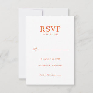 Cartão de RSVP de Coral Elegante