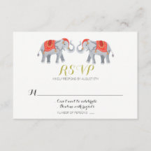 Cartão de RSVP de Elefante