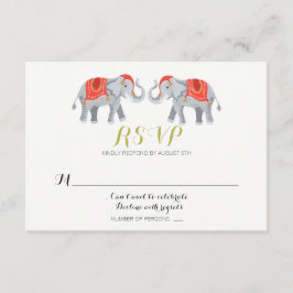 Cartão de RSVP de elefante