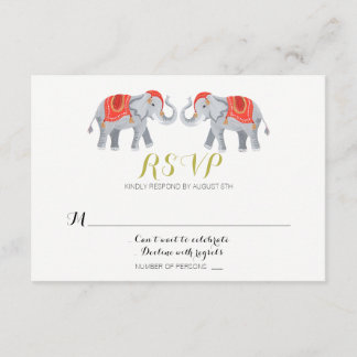 Cartão de RSVP de Elefante