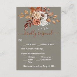 Cartão de RSVP de Enclosure Floral de Outono