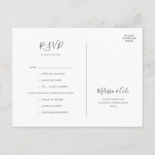 Cartão de RSVP de Escolha de Menu Cinza   Inverno 