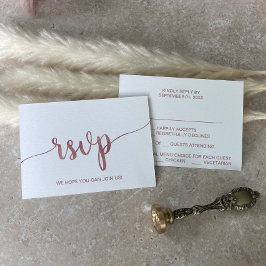 Cartão de RSVP de Escolha de Menu em Rose Gold