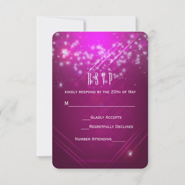 Cartão de RSVP de Festa com Vibração de Clube de B (Frente)