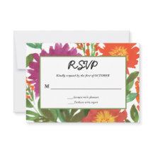 Cartão de RSVP de Flor de Aquarela