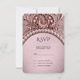 Cartão de RSVP de Flor Rosa