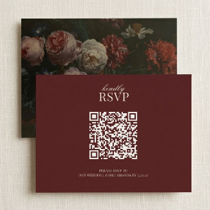 Cartão de RSVP de Floral Temperamental com Código 