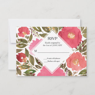 Cartão de RSVP de Flores Bloom