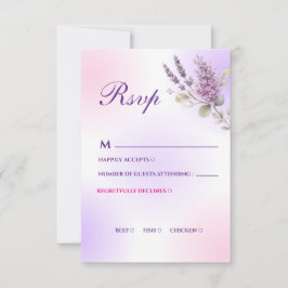 Cartão de RSVP de Lavanda Roxa Elegante