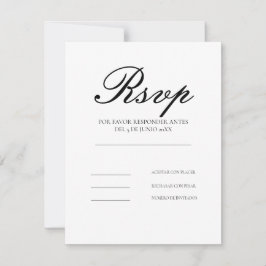 Cartão de RSVP de linguagem espanhola moderno limp