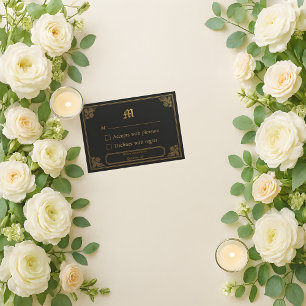 Cartão de RSVP de Luxo Elegante