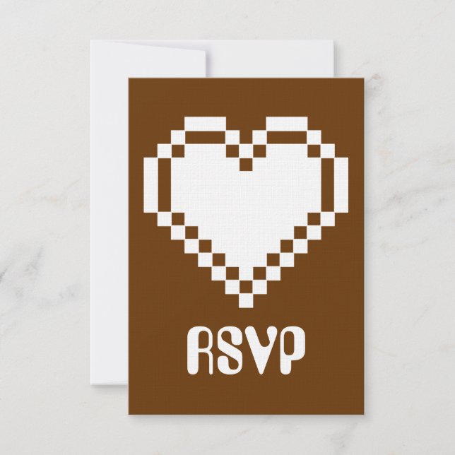 Cartão de RSVP de Modo Multijogador em Chocolate (Frente)