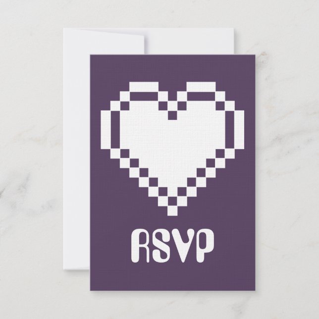 Cartão de RSVP de Modo Multijogador em Roxo (Frente)