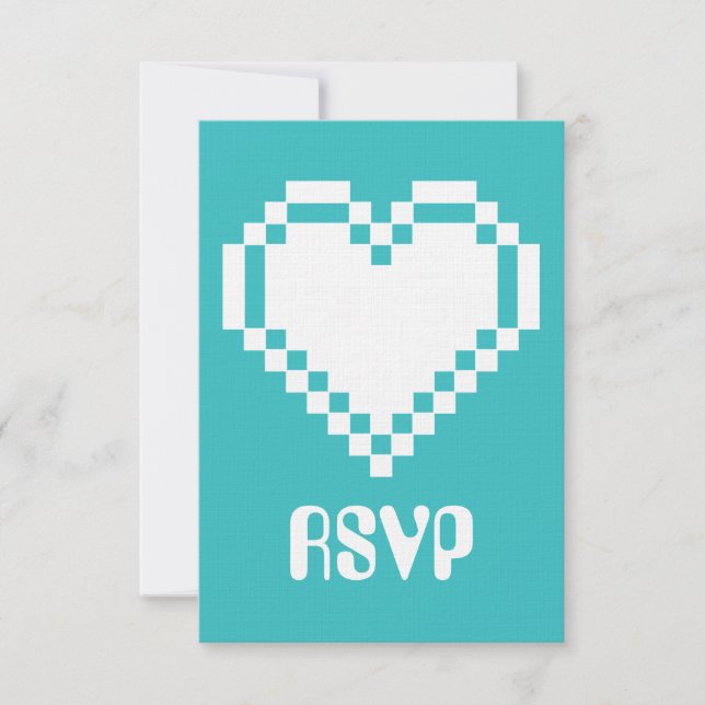 Cartão de RSVP de Modo Multijogador em Turquesa (Frente)
