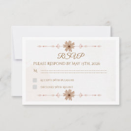 Cartão de RSVP de Noiva com Flores Personalizadas