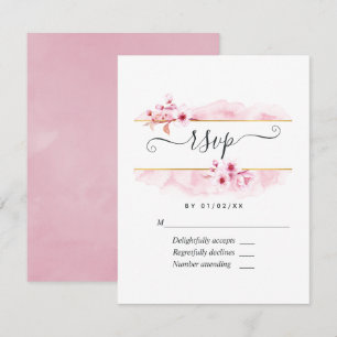 Cartão de RSVP de Quinceañera Flor de Cerejeira Ro