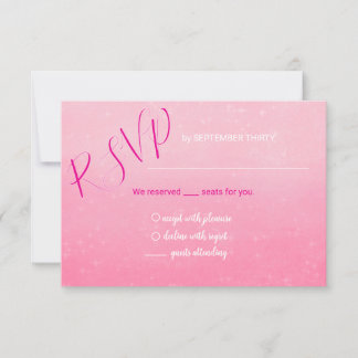 Cartão de RSVP de Quinceañera Rosa Brilhante