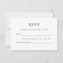 Cartão de RSVP de script clássico moderno elegante