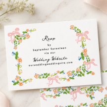Cartão de RSVP de Site de Casamento com Jardim Roc