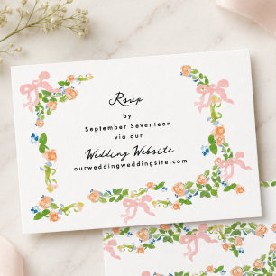 Cartão de RSVP de Site de Casamento com Jardim Roc