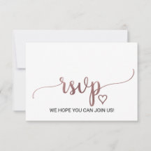 Cartão de RSVP de Site Simples com Caligrafia em D