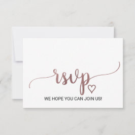 Cartão de RSVP de Site Simples com Caligrafia em D