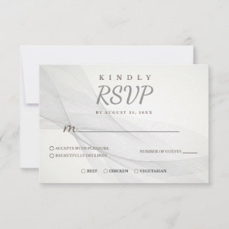 Cartão de RSVP de Textura de Linha Abstrata